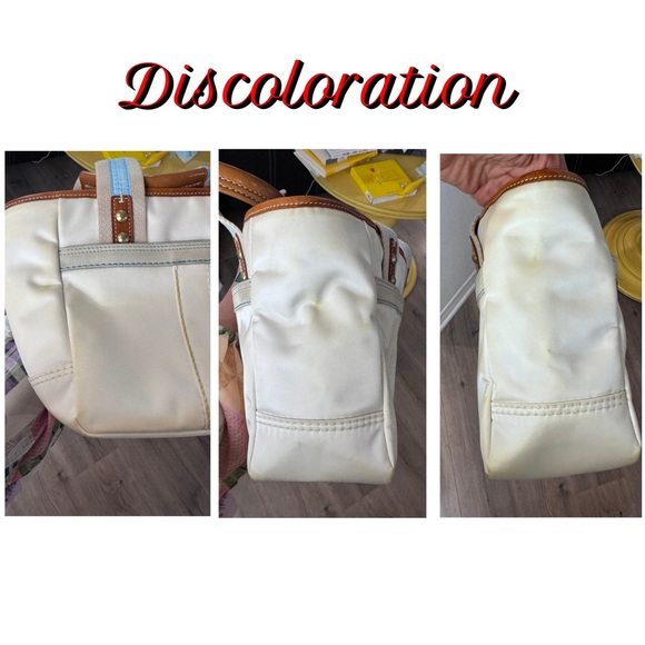 Coach Hampton Satin Mini Tote Vintage Y2K white turquoise - Picture 16 of 16